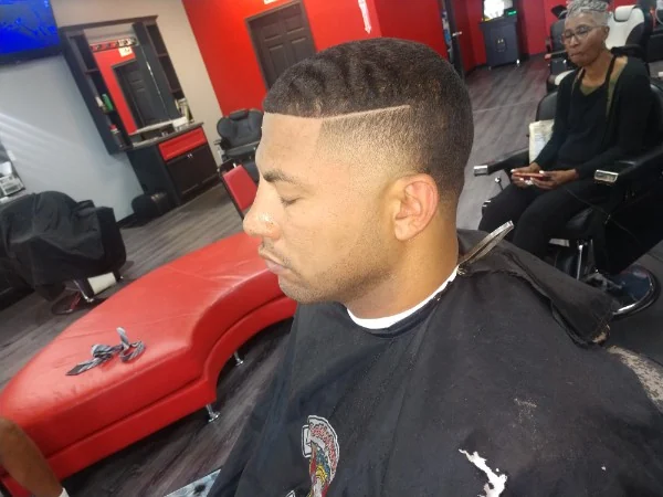 High taper with a shaved part